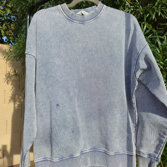 Free People Snow Washed Destroyed Crew - Picture 4 of 7